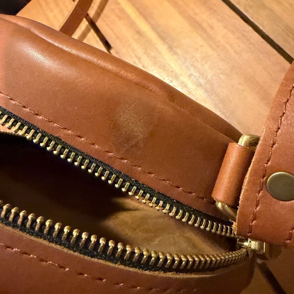 Portland Leather Circular Brown Crossbody Bag - Picture 5 of 5